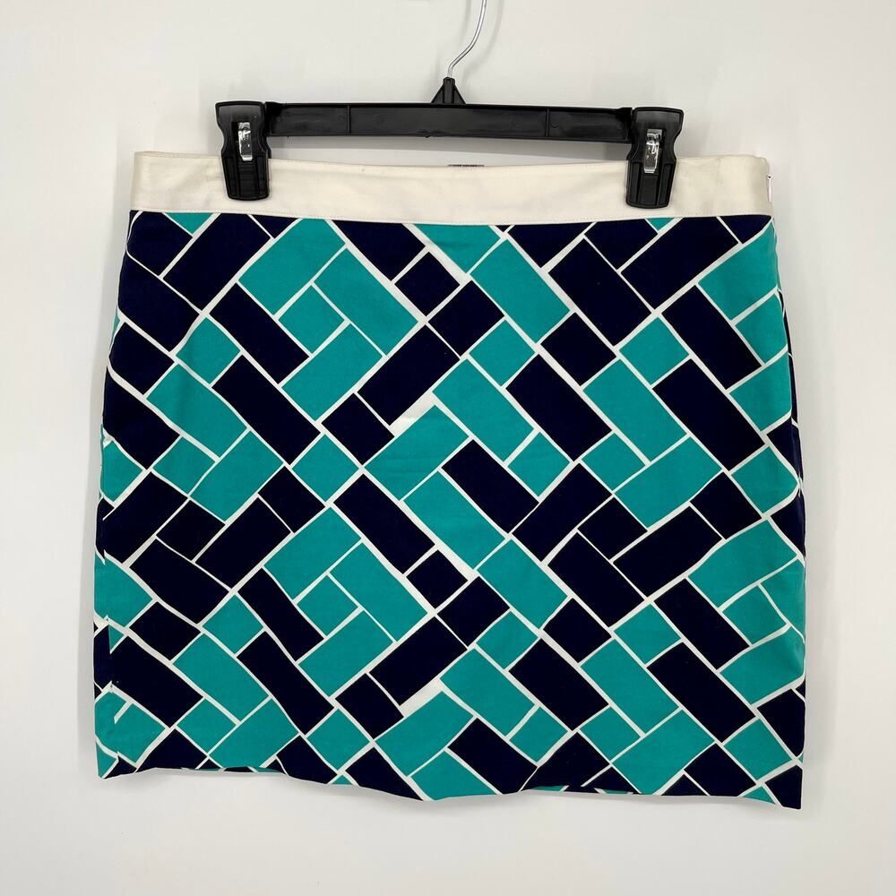 Greg Norman NEW Golf Intercoastal Print Skirt Skort *READ* Sz 10 Black Turquoise
